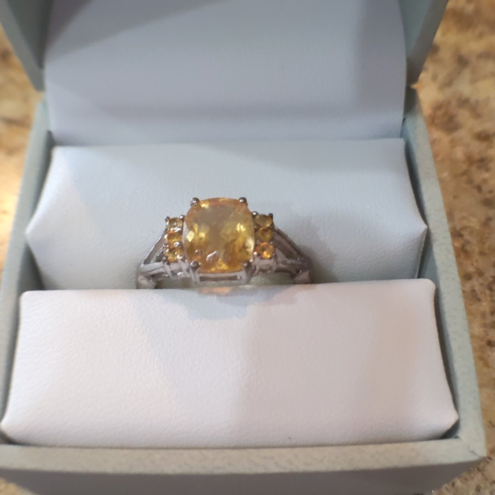925 Ss Citrine Ring - image 1